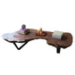 Modern Live Edge Coffee Table Geometric Red Wood Sled Cocktail Table Clearhalo 'Coffee & Accent Tables' 'Coffee Tables' 'coffee_tables' 'furn' 'furn_coffee_tables' 'Furniture' 'furniture_coffee_tables' 'Living Room Furniture' 1200x1200_be3c9cee-801b-42ce-92ac-c01289491c68
