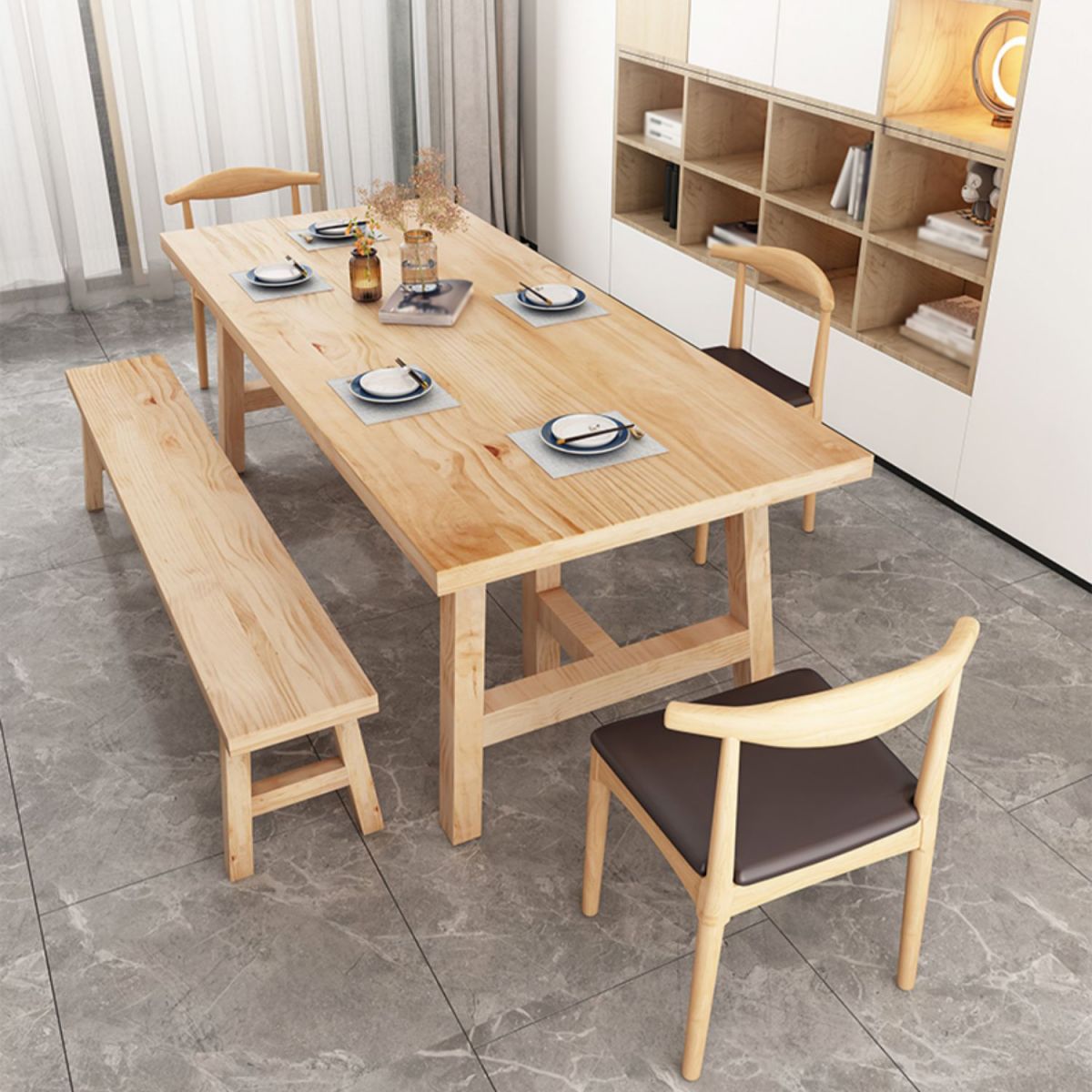 Modern 1/2/4/6 Pieces Dining Set Solid Wood Dining Furniture Set /Separate Items Clearhalo 'Dining Room Sets' 'Dining Tables & Seating' 'dining_room_set' 'furn' 'furn_dining_room_set' 'Furniture' 'furniture_dining_room_set' 'Kitchen & Dining Furniture' 'kitchen&dining_furn' 'kitchen' 1200x1200_be3d61c4-e10b-4431-a15e-63ec5b2a883f