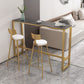 Sintered Stone Bistro Bar Table Footrest Metal Base Bar Table for Living Room