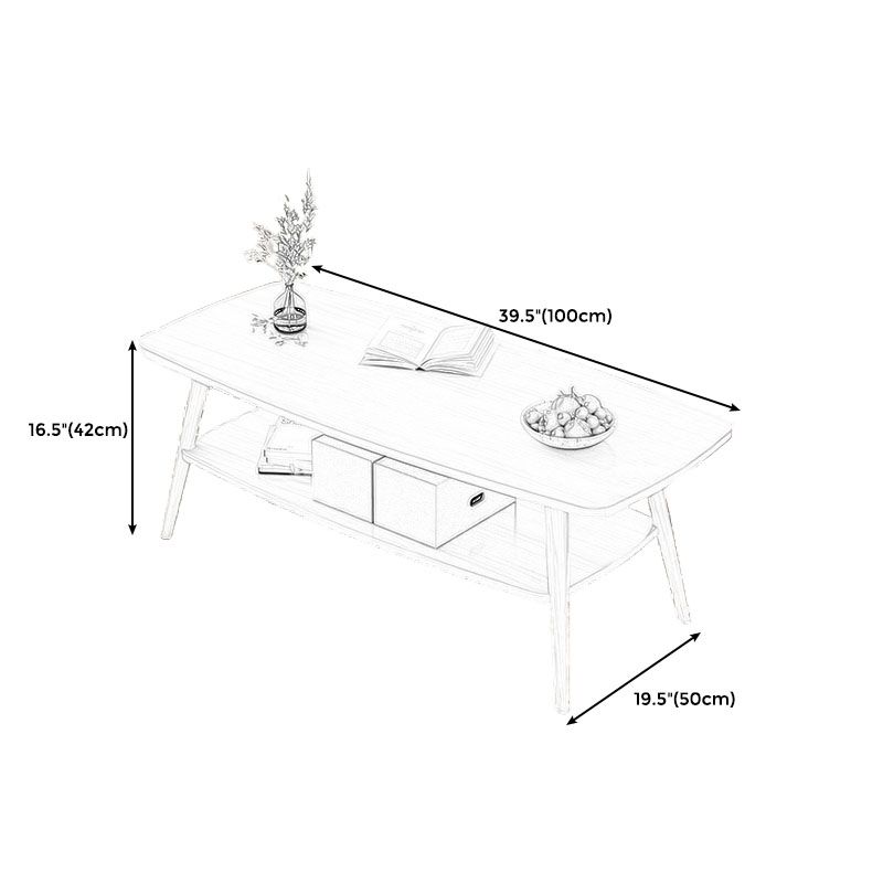 Modern Wooden Rectangular/Geometric Coffee Table with Storage Cocktail Table Clearhalo 'Coffee & Accent Tables' 'Coffee Tables' 'coffee_tables' 'furn' 'furn_coffee_tables' 'Furniture' 'furniture_coffee_tables' 'Living Room Furniture' 1200x1200_be3de743-171c-4b77-80d8-cec5a7934b3d
