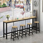 Contemporary Style 1/4/5 Pieces Wood Rectangular Bar Table Set for Indoor