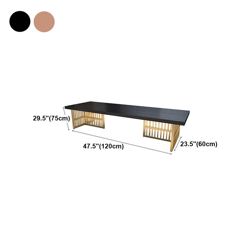Glam Style Rectangular Office Desk Solid Wood Top Desk with Metal Legs for Office Clearhalo 'furn' 'furn_office_desk' 'Furniture' 'furniture_office_desk' 'Office Desks' 'Office Furniture' 'office_desk' 1200x1200_be3efe3e-dcbf-4592-b89c-2658a2f65063
