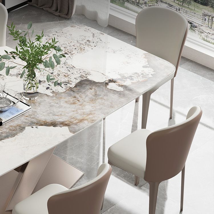 Rectangle Traditional Luxury Dining Table Grey Sintered Stone Table with Pedestal Base Clearhalo ' dining_table' 'Dining Tables & Seating' 'Dining Tables' 'furn' 'furn_dining_table' 'Furniture' 'furniture_dining_table' 'Kitchen & Dining Furniture' 'kitchen&dining_furn' 'kitchen' 'kitchen_dining_table' 1200x1200_be3fcd41-cec6-4ae4-a956-565b57ce2959