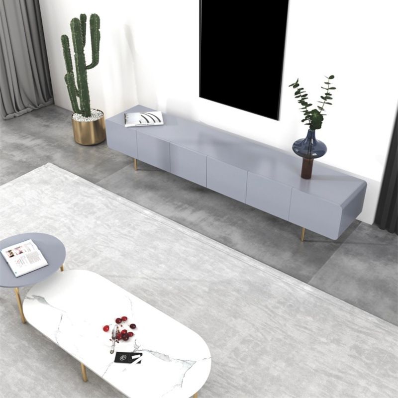 Console multimédia scandinave en faux bois, meuble TV pour salon