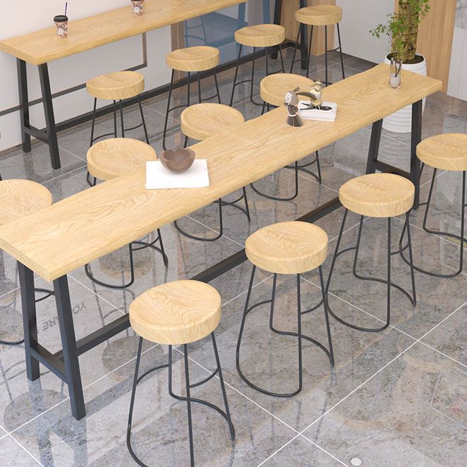 Rectangle industriel en bois massif top table ensemble 1/5/9 Pièces Table de comptoir avec tabourets