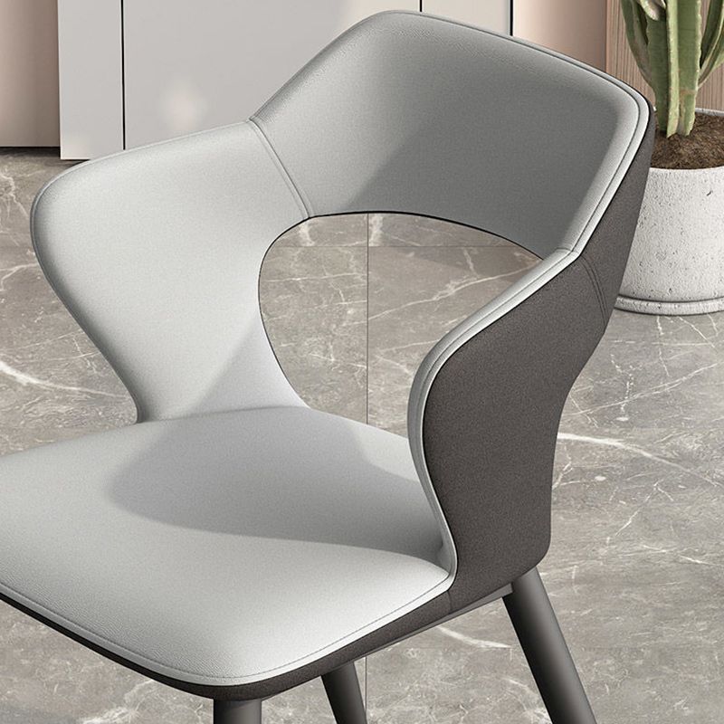 Metal Modern Indoor Side Chair with Arms Matte Finish Open Back Dining Chair Clearhalo 'Dining Chairs' 'Dining Tables & Seating' 'dining_chair' 'furn' 'furn_dining_chair' 'Furniture' 'Kitchen & Dining Furniture' 1200x1200_be432ee9-7d81-4115-96c3-b8aa70d9e44f