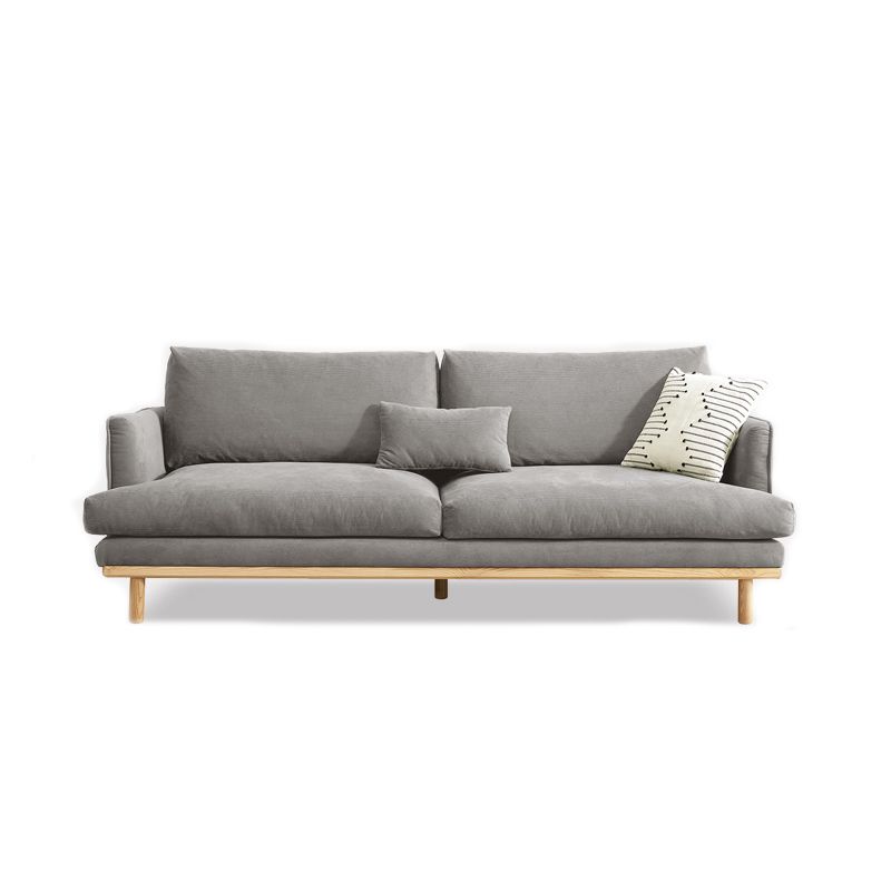 Nordic Fabric Square Arm Standard Sofa Loose Back Settee with Wooden Legs Clearhalo 'furn' 'furn_sofas' 'Furniture' 'furniture_sofas' 'Living Room Furniture' 'Sofa' 'sofas' 1200x1200_be457a67-8a4a-43f2-93e9-c1c2596dcc00