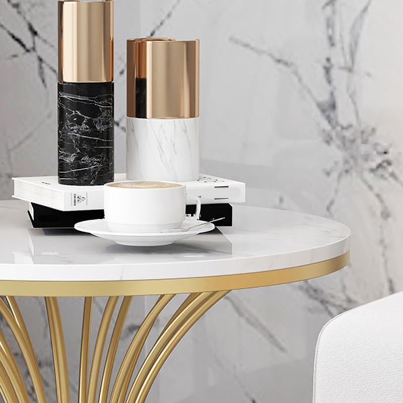 Modern Round Marble Top Side Table Ironcraft Pedestal End Table Clearhalo 'Coffee & Accent Tables' 'End & Side Tables' 'end_side_tables' 'furn' 'furn_end_side_tables' 'Furniture' 'Living Room Furniture' 1200x1200_be458cdd-0062-44b7-bb5a-96613dd2a9d8