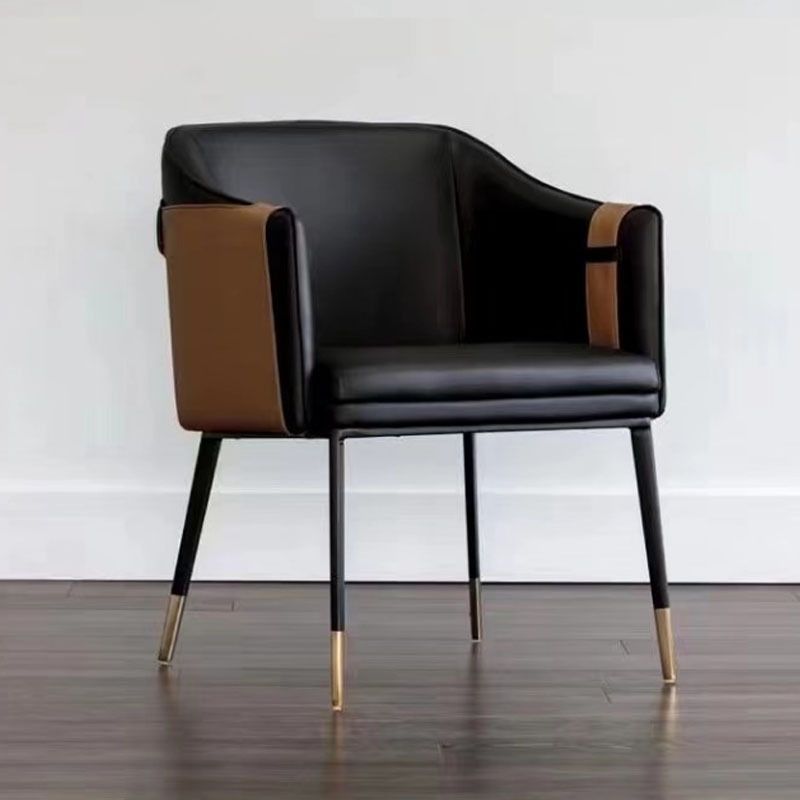 Contemporary Arm Chair Home Faux Leather Upholstered Dining Chair Clearhalo 'Dining Chairs' 'Dining Tables & Seating' 'dining_chair' 'furn' 'furn_dining_chair' 'Furniture' 'Kitchen & Dining Furniture' 1200x1200_be45d9ff-79e3-42bd-a60d-50ad5a8715d7