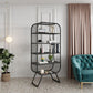 Metal Closed Back Book Shelf Vertical Etagere Shelf Bookcase for Study Room