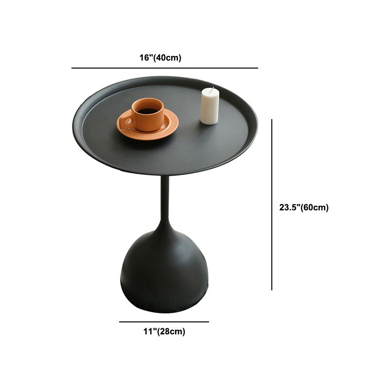 Mid-Century Metal Round Tray Top Side Table Pedestal End Table