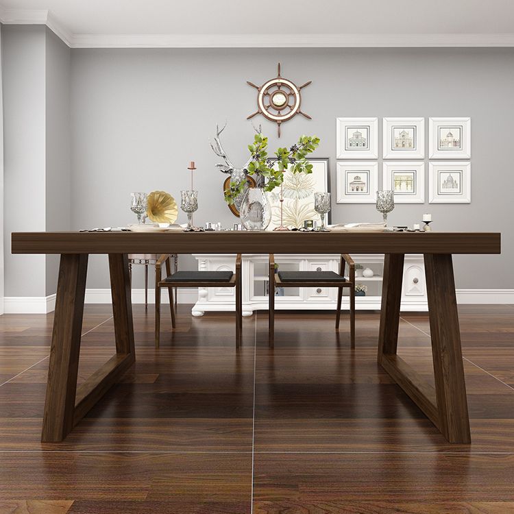 Fixed Solid Wood Top Kitchen Table Set with Double Pedestal Base Dining Table Sets for Home Clearhalo 'Dining Room Sets' 'Dining Tables & Seating' 'dining_room_set' 'furn' 'furn_dining_room_set' 'Furniture' 'furniture_dining_room_set' 'Kitchen & Dining Furniture' 'kitchen&dining_furn' 'kitchen' 1200x1200_be46b90b-8bda-4db9-8160-93ea610b8584