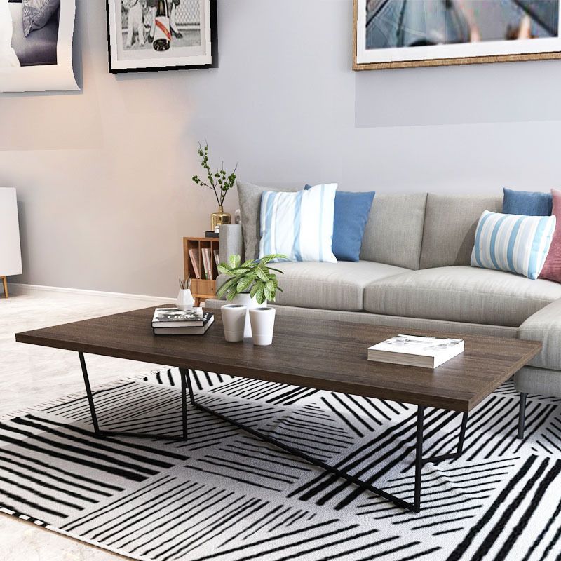 Solid Wood Coffee Table Abstract Coffee Cocktail Table in Brown Clearhalo 'Coffee & Accent Tables' 'Coffee Tables' 'coffee_tables' 'furn' 'furn_coffee_tables' 'Furniture' 'Living Room Furniture' 1200x1200_be4a9e99-b039-43d0-bf32-1897536d3948