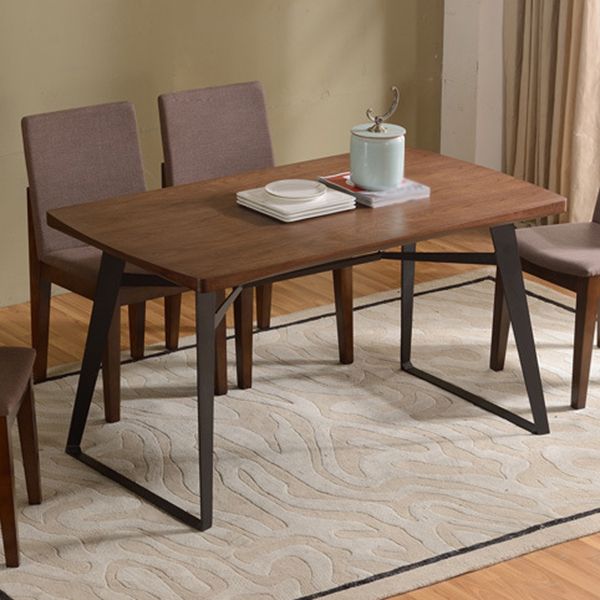 Mesa de comedor de madera sólida mesa de rectángulo de lujo tradicional con base de trineo