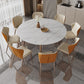 Metal and Slate Table Contemporary Style Home Retractable Round Dining Table Clearhalo 'Dining Tables & Seating' 'Dining Tables' 'dining_table' 'furn' 'furn_dining_table' 'Furniture' 'Kitchen & Dining Furniture' 1200x1200_be4d3d3d-b2cb-4599-be2b-d6fadffd20cd
