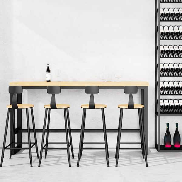 1/5 pièces Table de pub rectangulaire industrielle ensemble de comptoirs en bois avec tabourets sans bras