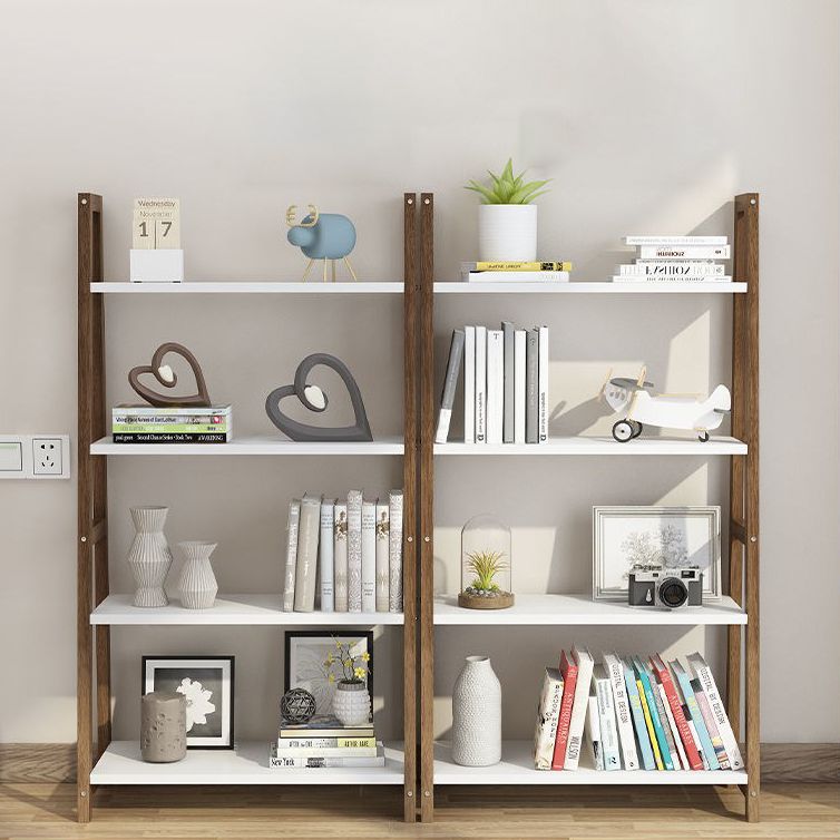 Wooden Etagere Bookcase Modern Bookshelf with Rectangular Shelves
