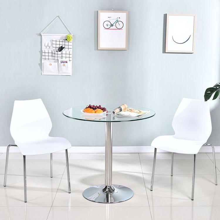 Modern Style Glass Kitchen Dining Table Round Table with Tulip Base for Home Use Clearhalo ' dining_table' 'Dining Tables & Seating' 'Dining Tables' 'furn' 'furn_dining_table' 'Furniture' 'furniture_dining_table' 'Kitchen & Dining Furniture' 'kitchen&dining_furn' 'kitchen' 'kitchen_dining_table' 1200x1200_be4ee98c-fa2d-4ee0-94fd-f362d039127d