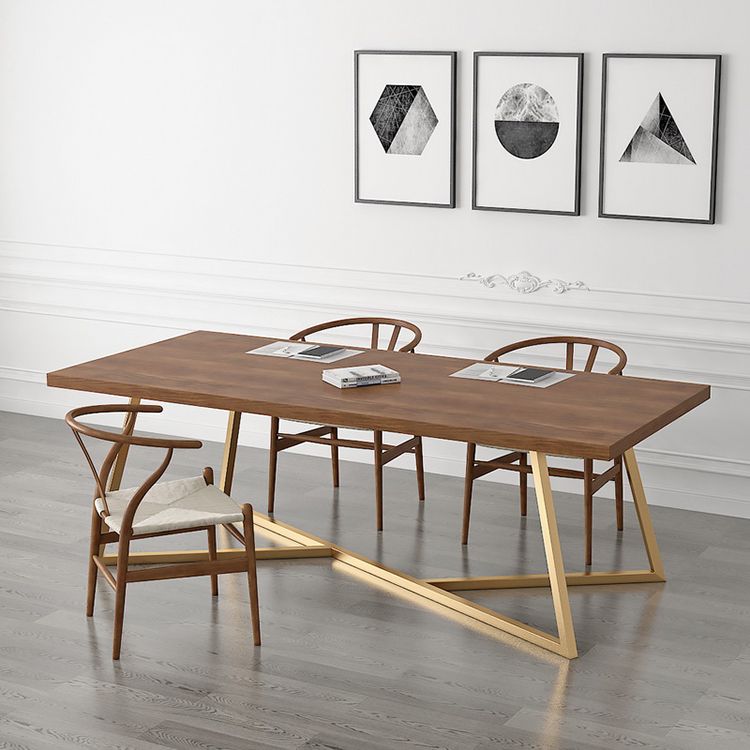 Escritorio de escritura contemporánea escritorio rectangular de madera maciza de oro