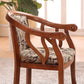 Silla de brazo de brazo de comedor de marco de madera maciza cubierta