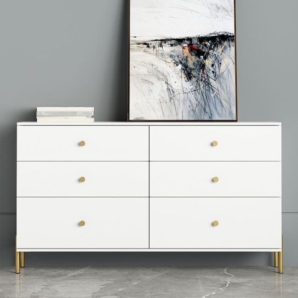 Modern Engineered Wood Sideboard Simple White Buffet Table with Drawer for Dining Room Clearhalo 'buffet_sideboard' 'Buffets & Sideboards' 'furn' 'furn_buffet_sideboard' 'Furniture' 'Kitchen & Dining Furniture' 1200x1200_be4fce50-2a27-48da-b19a-dc4c2d7f6ca0