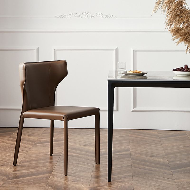 ダイニングルーム布張りの椅子レザーキッチンウィングバックチェア