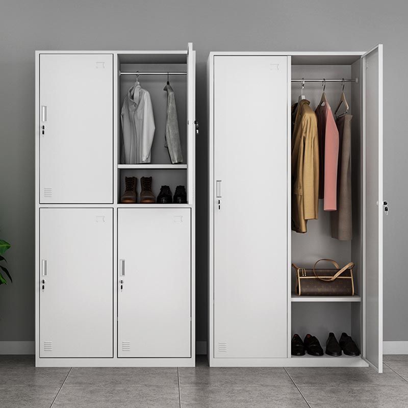 Contemporary Hinged Wardrobe Cabinet Steel Wardrobe Armoire for Home Clearhalo 'Armoires & Wardrobes' 'armoires_wardrobes' 'Bedroom Furniture' 'furn' 'furn_armoires_wardrobes' 'Furniture' 1200x1200_be523248-2dc7-4735-acc4-312474838558