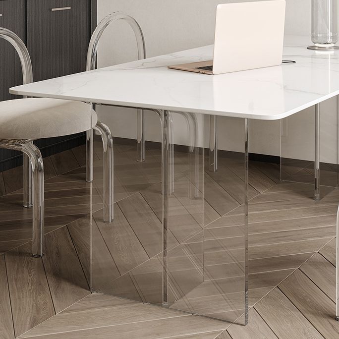 Contemporary 1/2/5/6 Pieces Dining Set Rectangle Acrylic Dining Room Set Clearhalo 'Dining Room Sets' 'Dining Tables & Seating' 'dining_room_set' 'furn' 'furn_dining_room_set' 'Furniture' 'furniture_dining_room_set' 'Kitchen & Dining Furniture' 1200x1200_be524a4f-3ee7-4d80-88aa-21a0b6836dcc