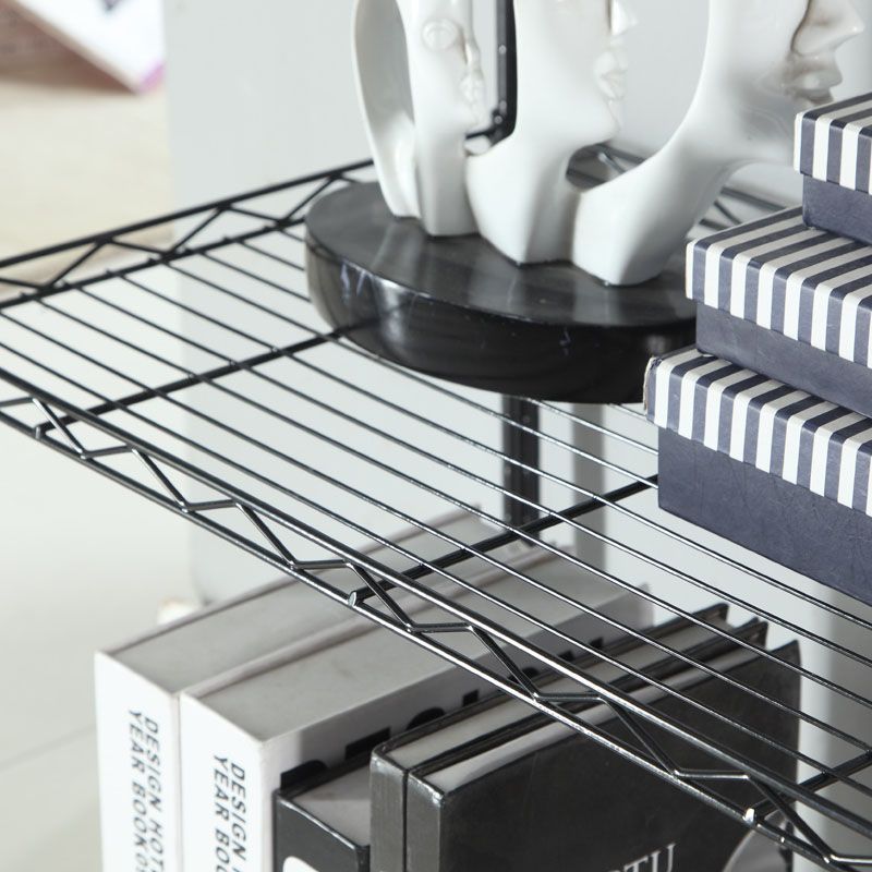 Armoire de garde-robe contemporaine Armoire de cadre en métal avec canne de vêtements et étagères pour la maison