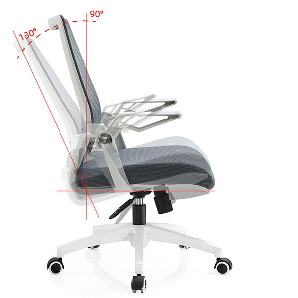 White Frame Office Chair Adjustable Arms Swivel Mesh Office Chair Clearhalo 'furn' 'furn_office_chair' 'Furniture' 'Office Chairs' 'Office Furniture' 'office_chair' 1200x1200_be545be0-18f2-4066-8e16-bb61f6c62f28