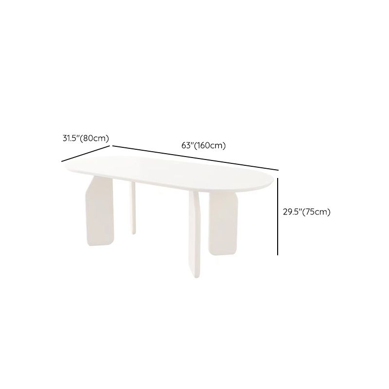Massief houten eettafel Witte moderne eettafel voor eetkamer