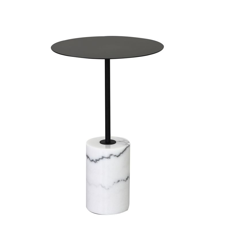 Iron and Marble End Table 11.8" Tall Mid-Century Round Drum Side Table Clearhalo 'Coffee & Accent Tables' 'End & Side Tables' 'end_side_table' 'end_side_tables' 'furn' 'furn_end_side_tables' 'Furniture' 'furniture_end_side_table' 'Living Room Furniture' 1200x1200_be56310b-1689-42cb-947d-8056c06bffde