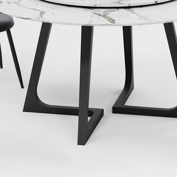 Table de la table en métal et en pierre Glam Style Minimaliste Table à manger ronde