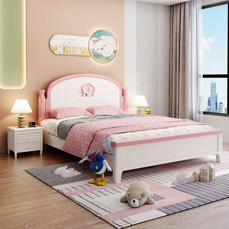 Modern Arched Panel Headboard Standard Bed with Legs in Rubberwood Clearhalo 'Bedroom Furniture' 'Beds' 'furn' 'furn_beds' 'Furniture' 1200x1200_be567a5c-e1d6-4269-93fd-53d73480fa15