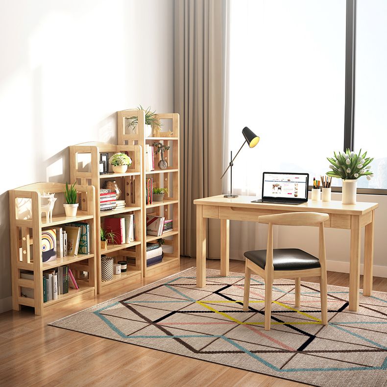 Modern Solid Wood Bookshelf Open Shelf Standard Bookshelf 62.2" H X 11" W