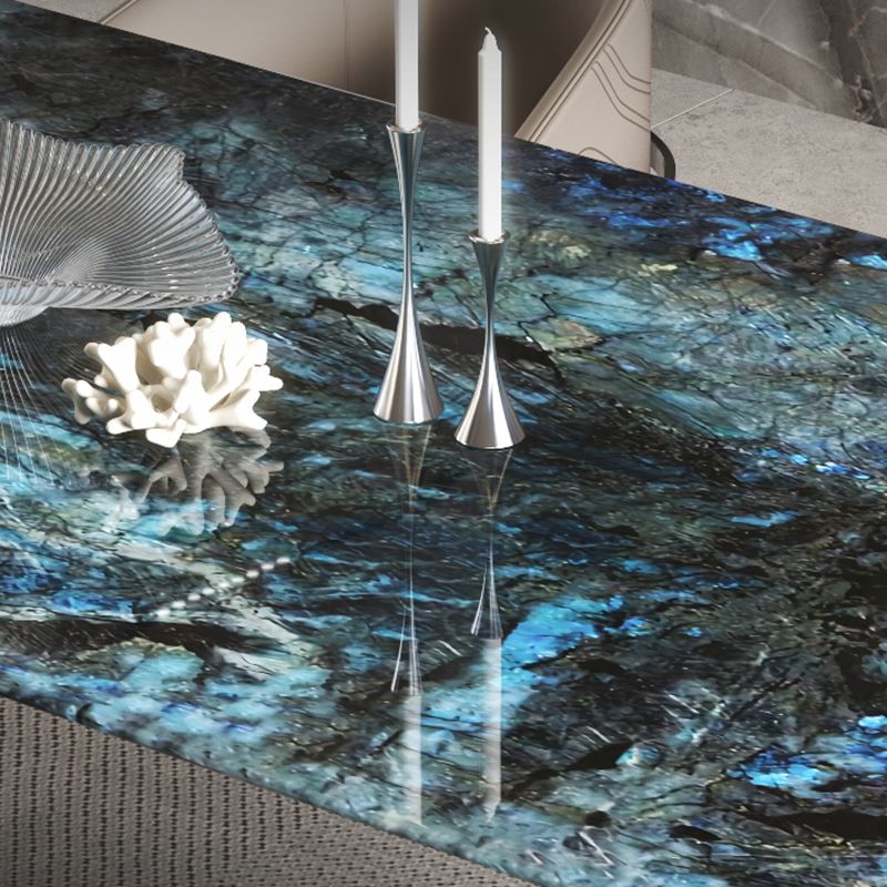 1/4/7ピース長方形の石トップステンレス鋼ベースダイニングセット