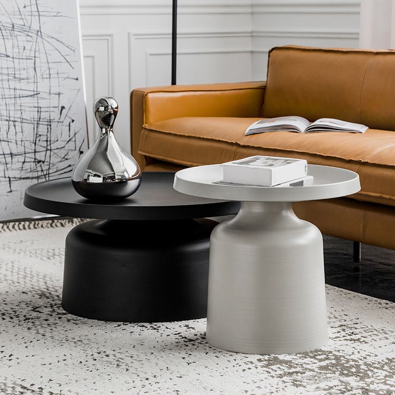 Metallic Sockel Endtabelle Mitte des Jahrhunderts runder Seitentisch