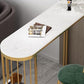 Glam Specialty White Bar Table Faux Marble Pedestal Bar Height Pub Table with Shelves