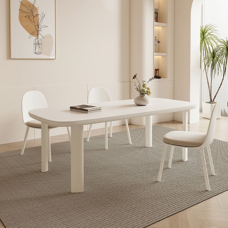 モダンなダイニングセット1/3/5 PCS布張りの椅子付きの焼結石ダイニングテーブル