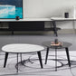 Contemporary White/Grey Free Shape Coffee Table with Metal Base Clearhalo 'Coffee & Accent Tables' 'Coffee Tables' 'coffee_tables' 'furn' 'furn_coffee_tables' 'Furniture' 'furniture_coffee_tables' 'Living Room Furniture' 1200x1200_be58f74a-b3df-4b1f-92d7-2ab131d57e08