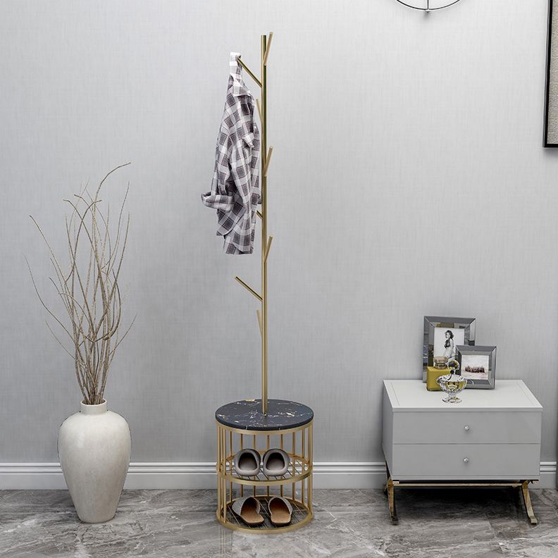 Hermosos estantes dobles del árbol de pasillo 8 ganchos rezaza de abrigo de metal para sala de estar