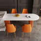 Modern White Stone Dining Table with Metal Legs for Dining Room