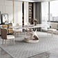 Metal Traditional Luxury Rectangle Dining Table Sintered Stone Table with Pedestal Base Clearhalo ' dining_table' 'Dining Tables & Seating' 'Dining Tables' 'furn' 'furn_dining_table' 'Furniture' 'furniture_dining_table' 'Kitchen & Dining Furniture' 'kitchen&dining_furn' 'kitchen' 'kitchen_dining_table' 1200x1200_be5a7c7e-faaa-410b-b8aa-340814050ce7