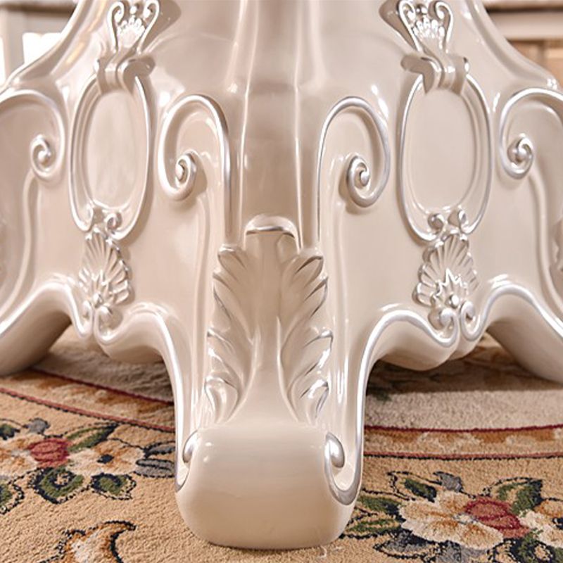 オークウッドベースビクトリア朝のダイニングテーブル丸い大理石のトップテーブルと台座