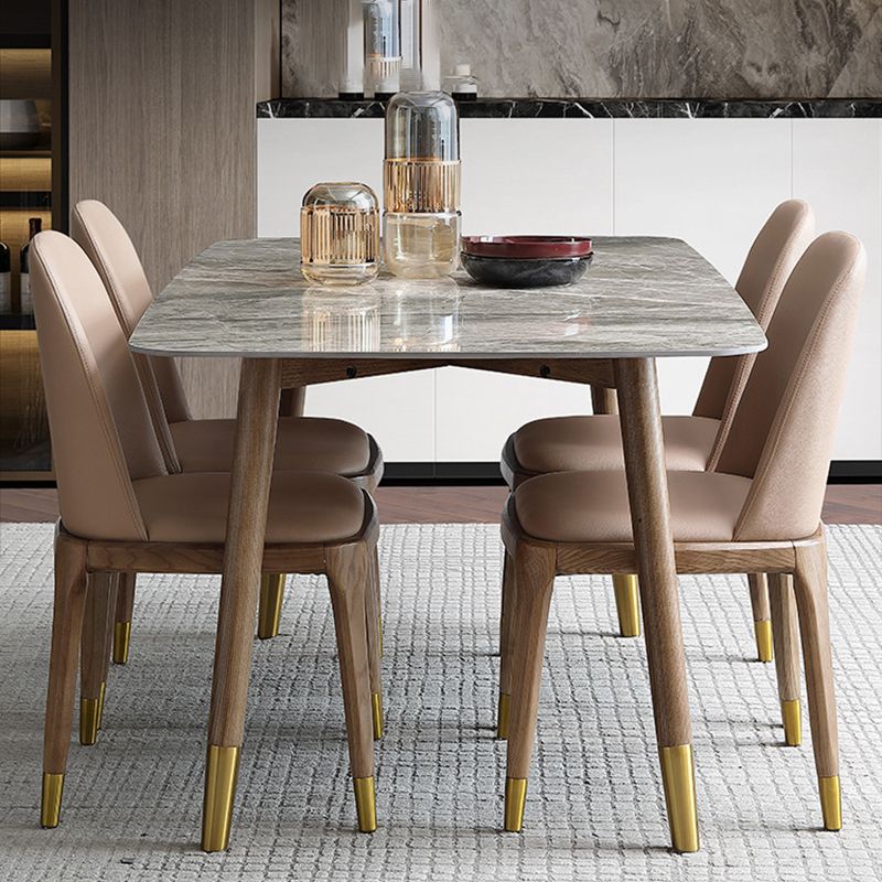 Mesa de comedor moderna de mediados de siglo Mesa de comedor de piedra con 4 patas