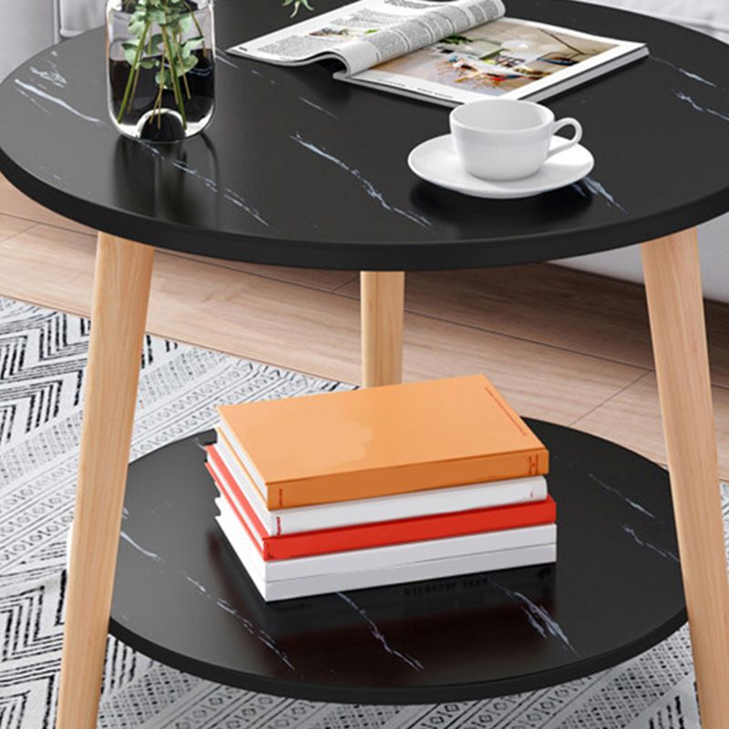 Contemporary Wooden Single Coffee Table 3 Legs Round Cocktail Table Clearhalo 'Coffee & Accent Tables' 'Coffee Tables' 'coffee_tables' 'furn' 'furn_coffee_tables' 'Furniture' 'Living Room Furniture' 1200x1200_be5ca6bb-e598-4efb-b91d-a76d94f826e8