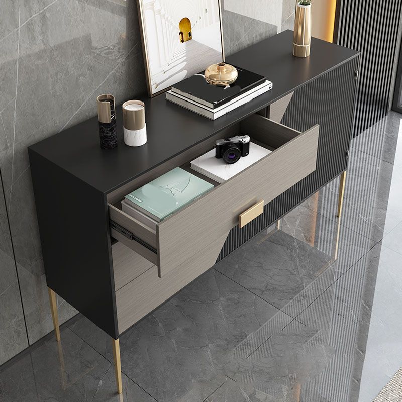 Polished Finish Faux Wood Sideboard Glam Indoor Dining Buffet with Drawers Clearhalo 'buffet_sideboard' 'Buffets & Sideboards' 'furn' 'furn_buffet_sideboard' 'Furniture' 'Kitchen & Dining Furniture' 1200x1200_be5f0af7-a3cb-44f1-90b5-afe5e0325968