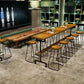Brown Industrial Style Bar Table Solid Wood Casual Bar Table with Metal Base Clearhalo 'Bar Furniture' 'Bar Tables' 'bar_tables' 'furn' 'furn_bar_tables' 'Furniture' 'furniture_bar_tables' 'Kitchen & Dining Furniture' 1200x1200_be60466e-481a-40f6-80ac-95a1ebee0c46