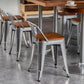 Slat Back Kitchen Dining Chairs Silver Arm Chairs with Metal Base Clearhalo 'Dining Chairs' 'Dining Tables & Seating' 'dining_chair' 'furn' 'furn_dining_chair' 'Furniture' 'Kitchen & Dining Furniture' 1200x1200_be60642f-217b-4a14-a3bb-1c118f6c9843
