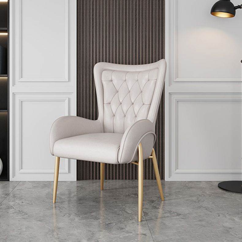 Glam Metal Dining Room Chairs Upholstered Side Arm Chair for Home Use Clearhalo ' kitchen&dining_furn' 'Dining Chairs' 'Dining Tables & Seating' 'dining_chair' 'furn' 'furn_dining_chair' 'Furniture' 'furniture_dining_chair' 'Kitchen & Dining Furniture' 'kitchen' 1200x1200_be630ce8-cb99-4756-8a45-7200ab10de2b